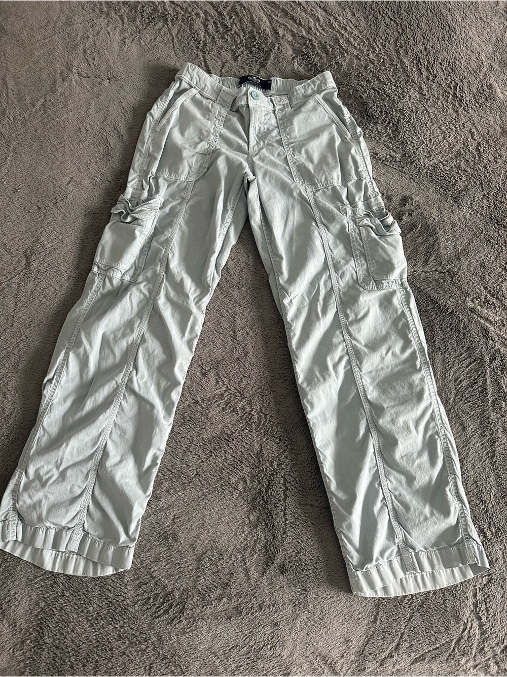 Hollister Women’s Light Blue Cargo Pants - Casual Utility Style